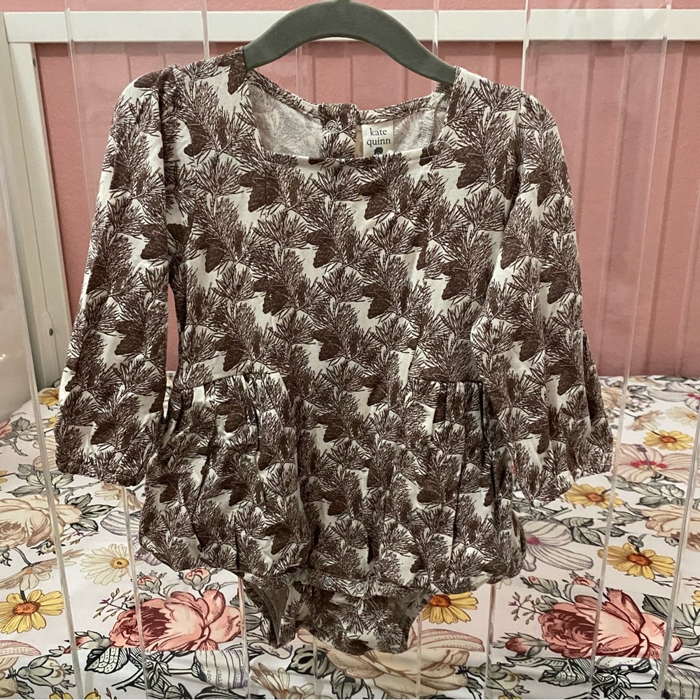 NEW Kate Quinn long puff sleeve ballerina bubble | neutral forest pine